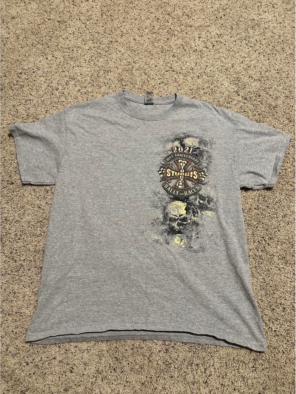Gildan Heavy Cotton Sturgis Motorcycle Rally 2021 81st Anniversary T-Shirt Large